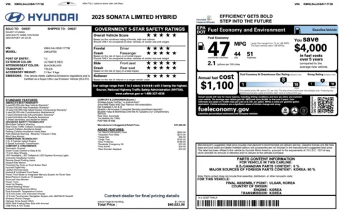More photos of 2025 Hyundai Sonata Hybrid Limited at Auto Boutique Ohio, OH