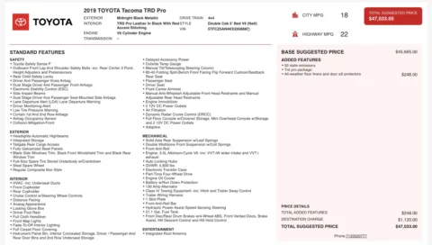 Photos of 2019 Toyota Tacoma TRD Pro for sale in Columbus, OH at Auto Boutique Ohio