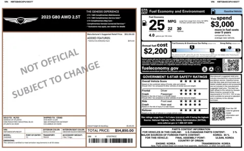 Photos of 2023 Genesis G80 2.5T for sale in Columbus, OH at Auto Boutique Ohio