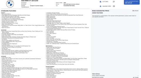 Photos of 2026 BMW X7 xDrive40i for sale in Columbus, OH at Auto Boutique Ohio