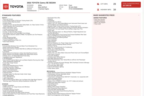 Photos of 2022 Toyota Camry SE for sale in Columbus, OH at Auto Boutique Ohio