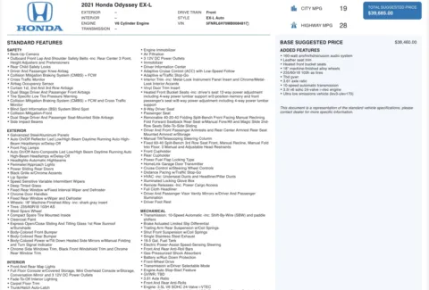 Photos of 2021 Honda Odyssey EX-L for sale in Columbus, OH at Auto Boutique Ohio