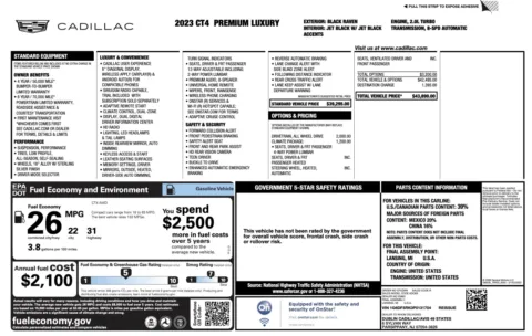 Photos of 2023 Cadillac CT4 Premium Luxury for sale in Columbus, OH at Auto Boutique Ohio