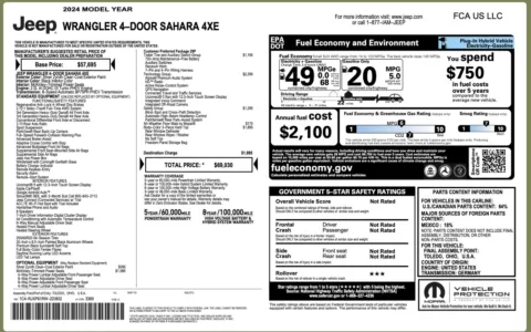 Photos of 2024 Jeep Wrangler 4xe Sahara for sale in Columbus, OH at Auto Boutique Ohio