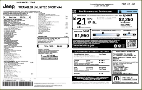 Photos of 2020 Jeep Wrangler Unlimited Sport S for sale in Columbus, OH at Auto Boutique Ohio