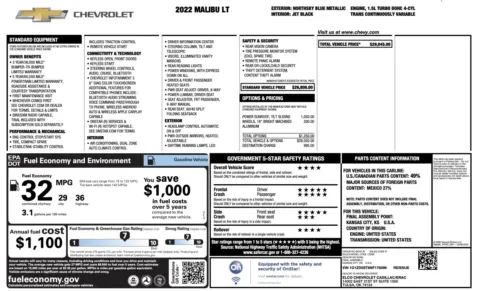 Photos of 2022 Chevrolet Malibu LT for sale in Columbus, OH at Auto Boutique Ohio