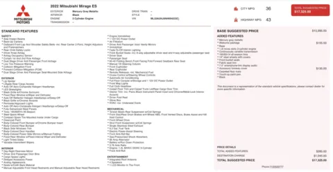 More photos of 2022 Mitsubishi Mirage ES at Auto Boutique Ohio, OH