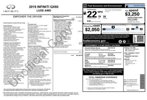 Photos of 2019 INFINITI QX60 LUXE for sale in Columbus, OH at Auto Boutique Ohio