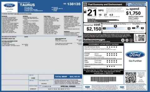 Another view of 2016 Ford Taurus SE for sale in Columbus, OH at Auto Boutique Ohio