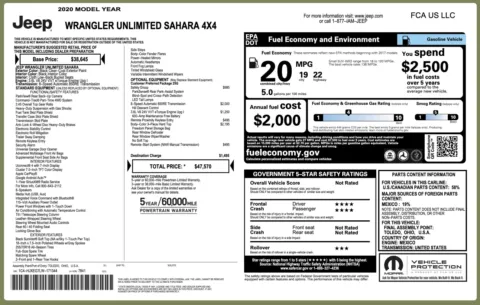 Photos of 2020 Jeep Wrangler Unlimited Sahara for sale in Columbus, OH at Auto Boutique Ohio