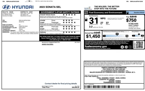 Photos of 2023 Hyundai Sonata SEL for sale in Columbus, OH at Auto Boutique Ohio