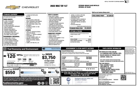 Photos of 2022 Chevrolet Bolt EV 1LT for sale in Columbus, OH at Auto Boutique Ohio