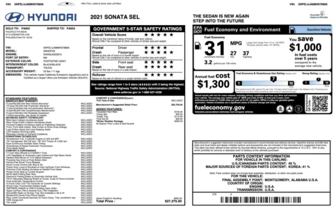 Photos of 2021 Hyundai Sonata SEL for sale in Columbus, OH at Auto Boutique Ohio