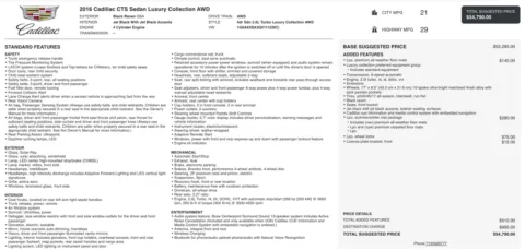 Photos of 2016 Cadillac CTS Sedan Luxury Collection AWD for sale in Columbus, OH at Auto Boutique Ohio