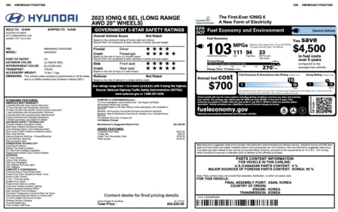 Photos of 2023 Hyundai IONIQ 6 SEL for sale in Columbus, OH at Auto Boutique Ohio