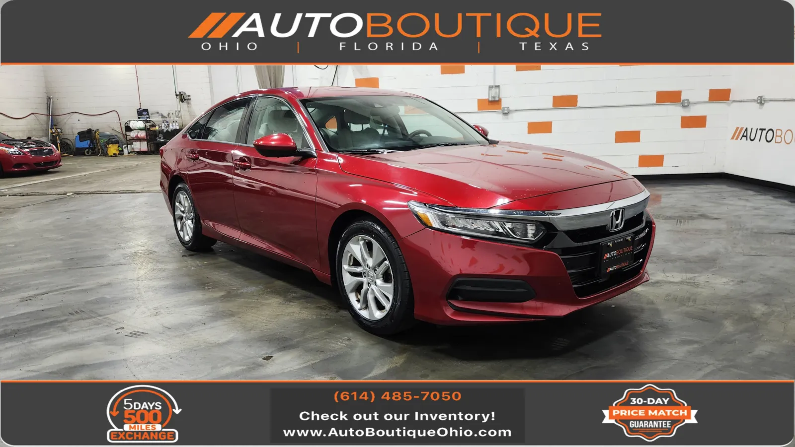 Red 2018 Honda Accord Sedan LX 1.5T for sale in Columbus, OH