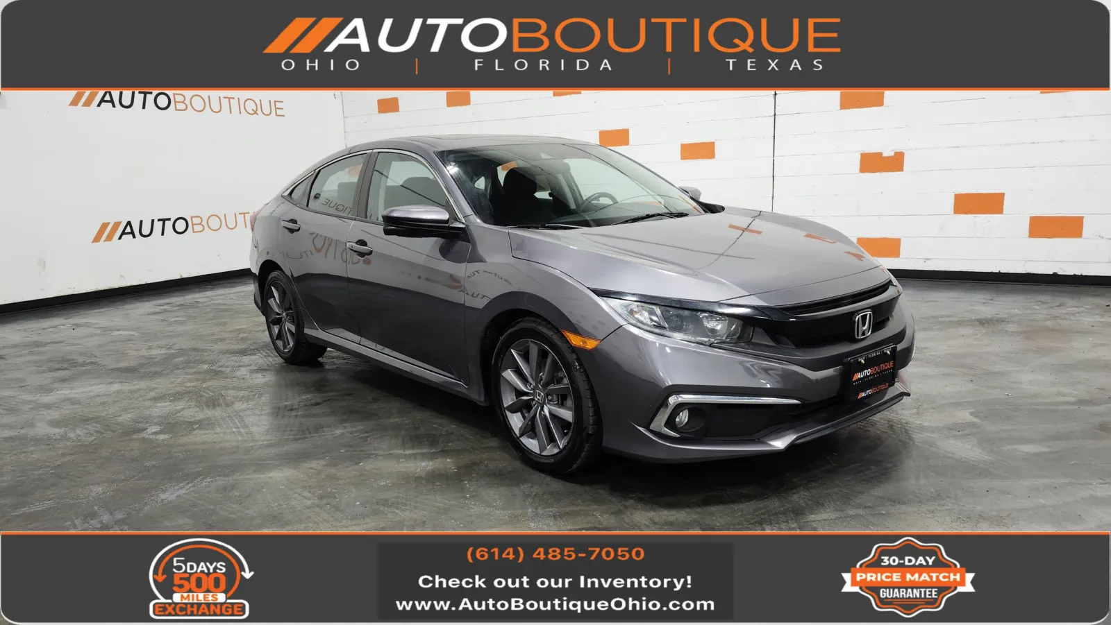 Silver 2020 Honda Civic Sedan EX for sale in Columbus, OH