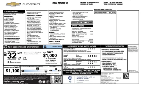 Photos of 2022 Chevrolet Malibu LT for sale in Columbus, OH at Auto Boutique Ohio