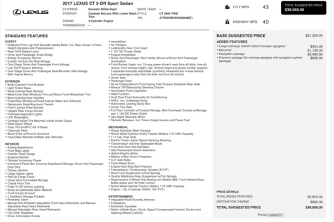 Photos of 2017 Lexus CT 200h F Sport for sale in Columbus, OH at Auto Boutique Ohio