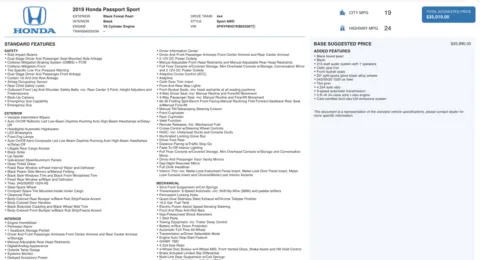 Photos of 2019 Honda Passport Sport for sale in Columbus, OH at Auto Boutique Ohio