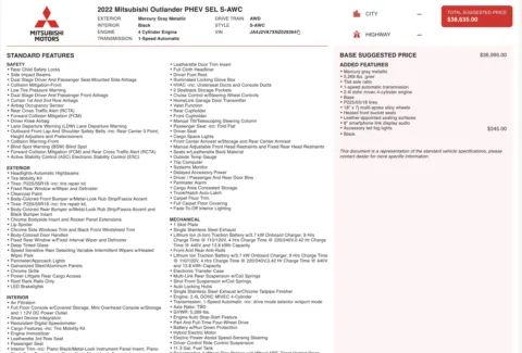 Photos of 2022 Mitsubishi Outlander PHEV SEL for sale in Columbus, OH at Auto Boutique Ohio