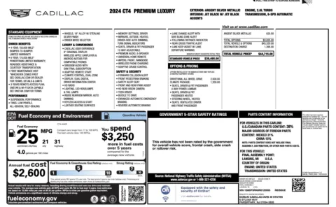 Photos of 2024 Cadillac CT4 Premium Luxury for sale in Columbus, OH at Auto Boutique Ohio