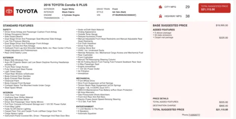 More photos of 2016 Toyota Corolla S Plus at Auto Boutique Ohio, OH