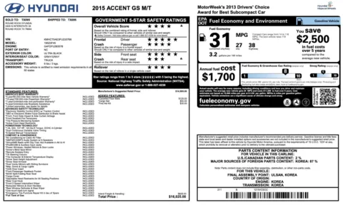 More photos of 2015 Hyundai Accent GS at Auto Boutique Ohio, OH