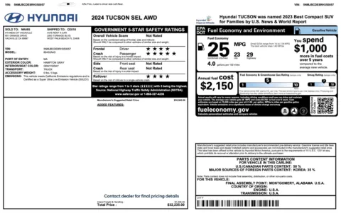 Photos of 2024 Hyundai Tucson SEL for sale in Columbus, OH at Auto Boutique Ohio