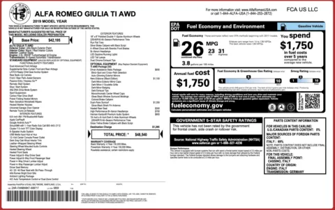 Photos of 2019 Alfa Romeo Giulia Ti for sale in Columbus, OH at Auto Boutique Ohio