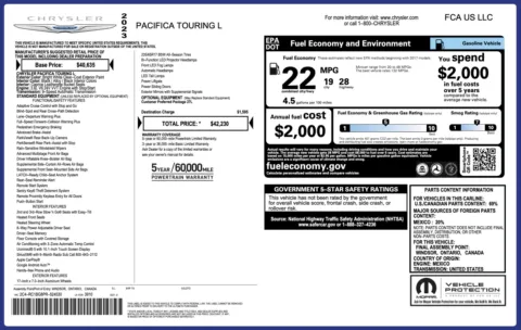 Photos of 2023 Chrysler Pacifica Touring L for sale in Columbus, OH at Auto Boutique Ohio