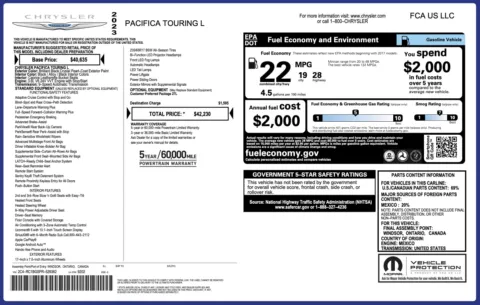 Photos of 2023 Chrysler Pacifica Touring L for sale in Columbus, OH at Auto Boutique Ohio