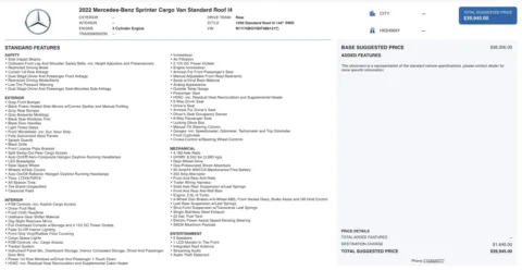 Photos of 2022 Mercedes-Benz Sprinter Cargo Van 1500 for sale in Columbus, OH at Auto Boutique Ohio