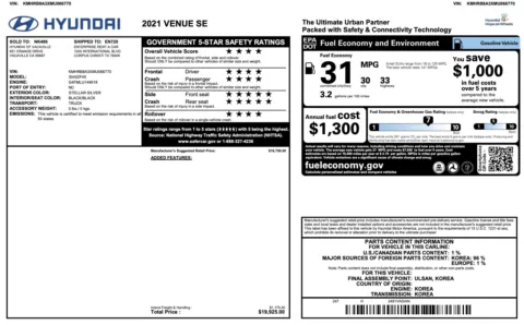 Photos of 2021 Hyundai Venue SE for sale in Columbus, OH at Auto Boutique Ohio