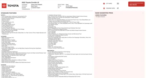 Photos of 2023 Toyota Corolla LE for sale in Columbus, OH at Auto Boutique Ohio