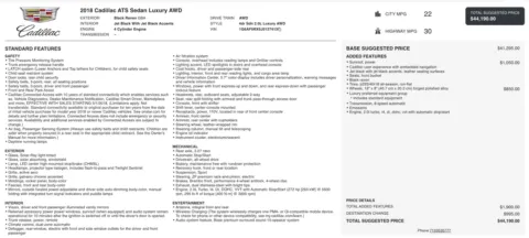 Photos of 2018 Cadillac ATS Sedan Luxury AWD for sale in Columbus, OH at Auto Boutique Ohio