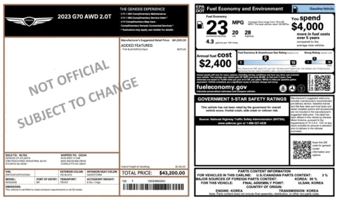 Photos of 2023 Genesis G70 2.0T for sale in Columbus, OH at Auto Boutique Ohio