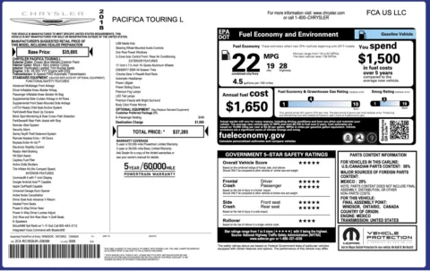 Photos of 2018 Chrysler Pacifica Touring L for sale in Columbus, OH at Auto Boutique Ohio