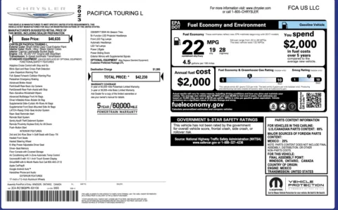 Photos of 2023 Chrysler Pacifica Touring L for sale in Columbus, OH at Auto Boutique Ohio