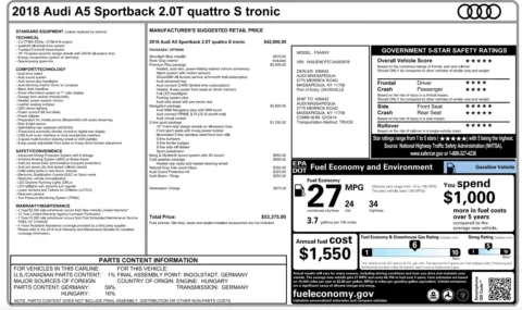 More photos of 2018 Audi A5 Sportback Premium Plus at Auto Boutique Ohio, OH