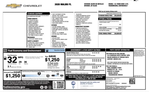 Another view of 2020 Chevrolet Malibu LS for sale in Columbus, OH at Auto Boutique Ohio