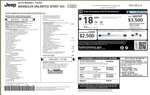 Photos of 2016 Jeep Wrangler Unlimited Sport for sale in Columbus, OH at Auto Boutique Ohio