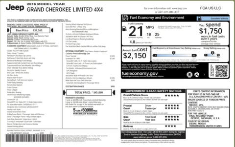 Photos of 2016 Jeep Grand Cherokee Limited for sale in Columbus, OH at Auto Boutique Ohio