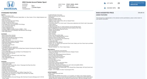 Photos of 2022 Honda Accord Sedan Sport for sale in Columbus, OH at Auto Boutique Ohio