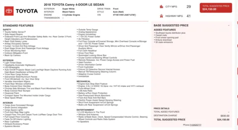 Photos of 2018 Toyota Camry LE for sale in Columbus, OH at Auto Boutique Ohio