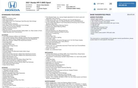 Photos of 2021 Honda HR-V Sport for sale in Columbus, OH at Auto Boutique Ohio