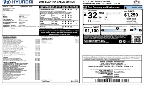 Photos of 2018 Hyundai Elantra Value Edition for sale in Columbus, OH at Auto Boutique Ohio