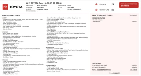 Photos of 2017 Toyota Camry SE for sale in Columbus, OH at Auto Boutique Ohio