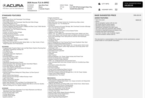 Photos of 2020 Acura TLX w/Technology/A-Spec Pkg for sale in Columbus, OH at Auto Boutique Ohio