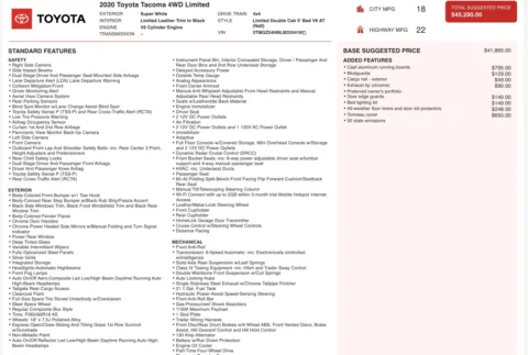 More photos of 2020 Toyota Tacoma Limited at Auto Boutique Ohio, OH